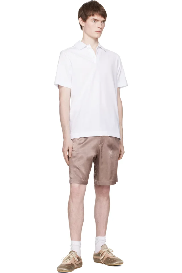 Dries Van Noten Taupe & Pink Satin Sneakers, photo 5 of 5 from SSENSE
