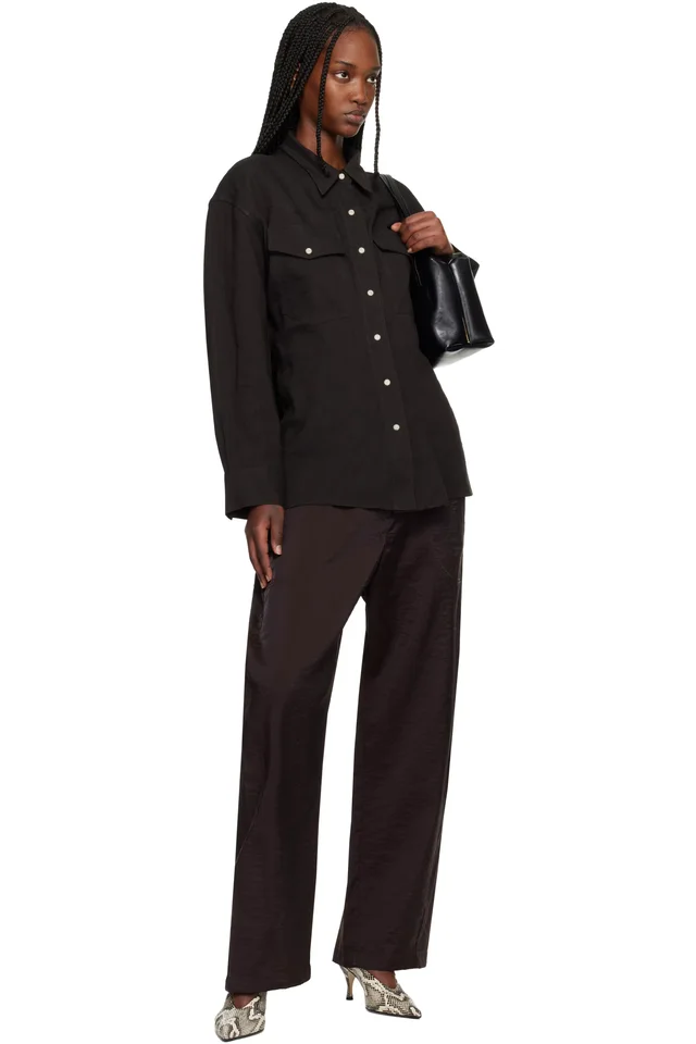 Studio Nicholson Brown Krauss Shirt, photo 4 of 4 from SSENSE