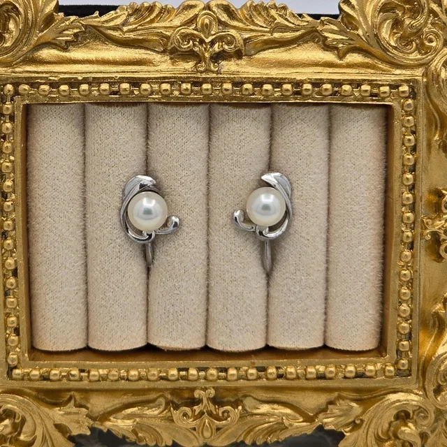 Mikimoto Vintage Akoya Pearl Screwback Earrings Sterling Silver in silver|gray from Poshmark