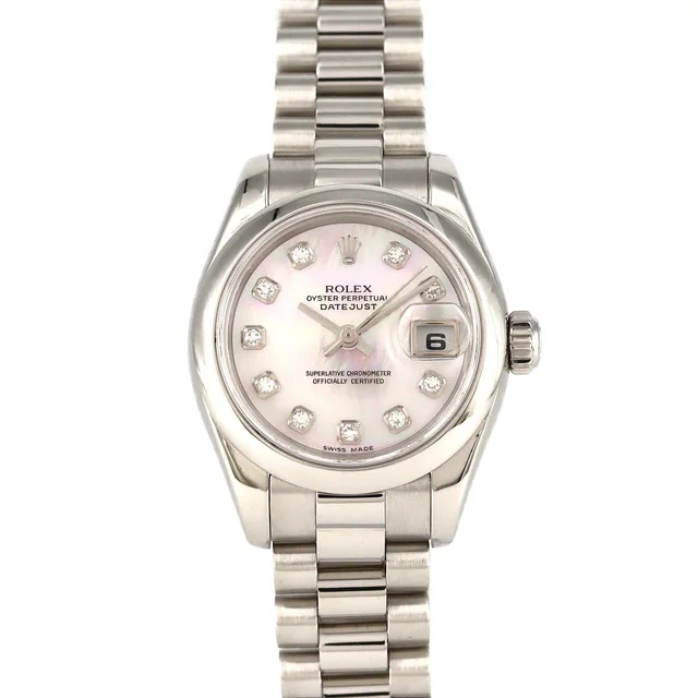Rolex Datejust 179166NG PT Automatic in Dial color: mother of pearl/ Diamond Case: PLATINUM Bracelet: PLATINUM from KOMEHYO