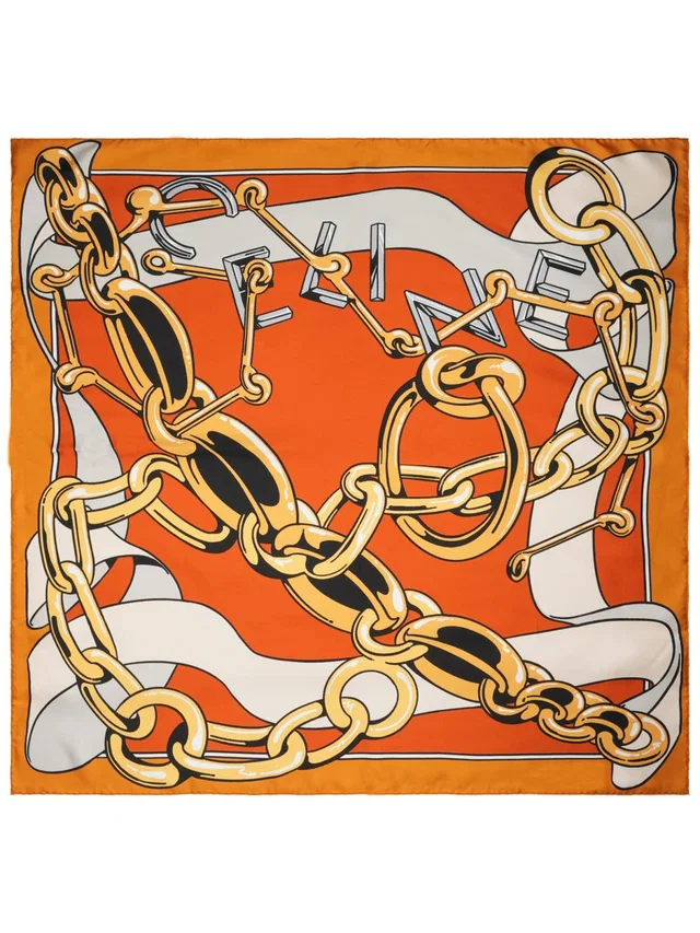 Celine Silk Twill Carré Scarf — Multicolor Scarfs in Multicolor Silk from HEWI