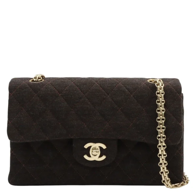 Chanel Circa 2000 Cotton Classic Flap Design Chain Bag Brown from VINTAGE QOO TOKYO, photo 7 of 12