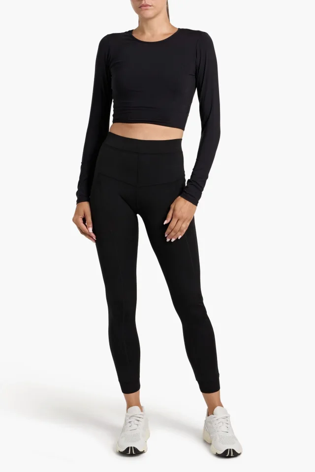 Tibi Cropped Scuba Leggings in Black, photo 2 of 4 from THE OUTNET