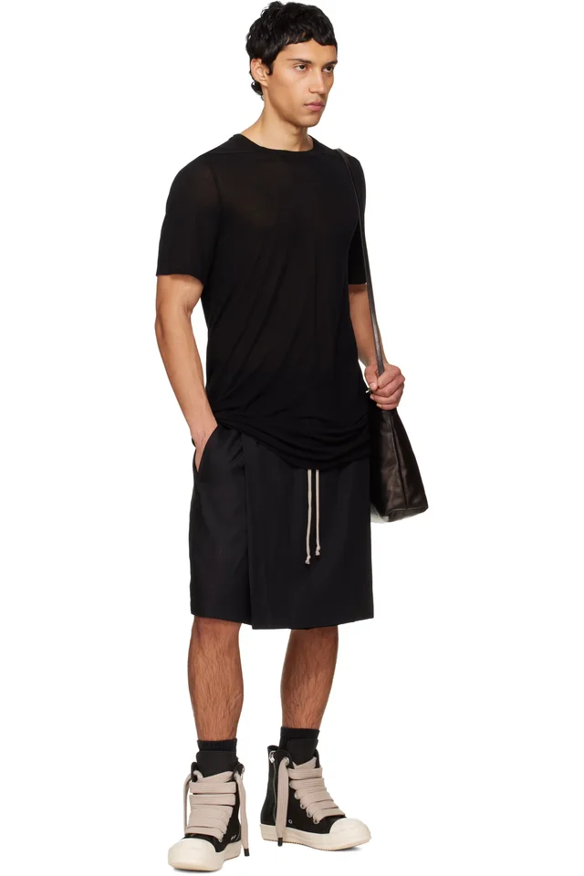 Rick Owens Black Temple Kilt Shorts, photo 4 of 4 from SSENSE