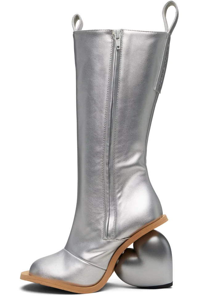 YUME YUME SSENSE Exclusive Silver Love Tall Boots, photo 3 of 5 from SSENSE