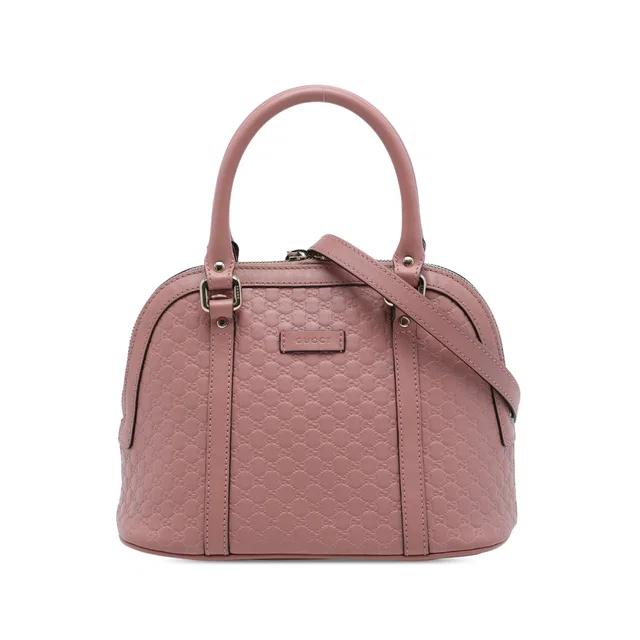 Pink Gucci Mini Microguccissima Dome Satchel in Pink Leather from Designer Revival