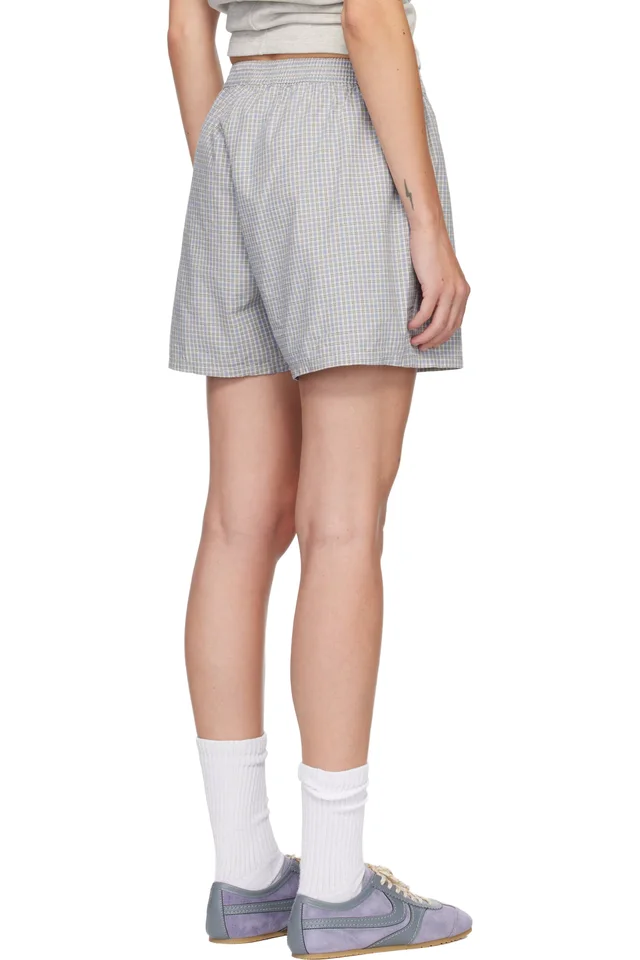 ERL Blue Light Check Boxer Boy Shorts, photo 3 of 4 from SSENSE