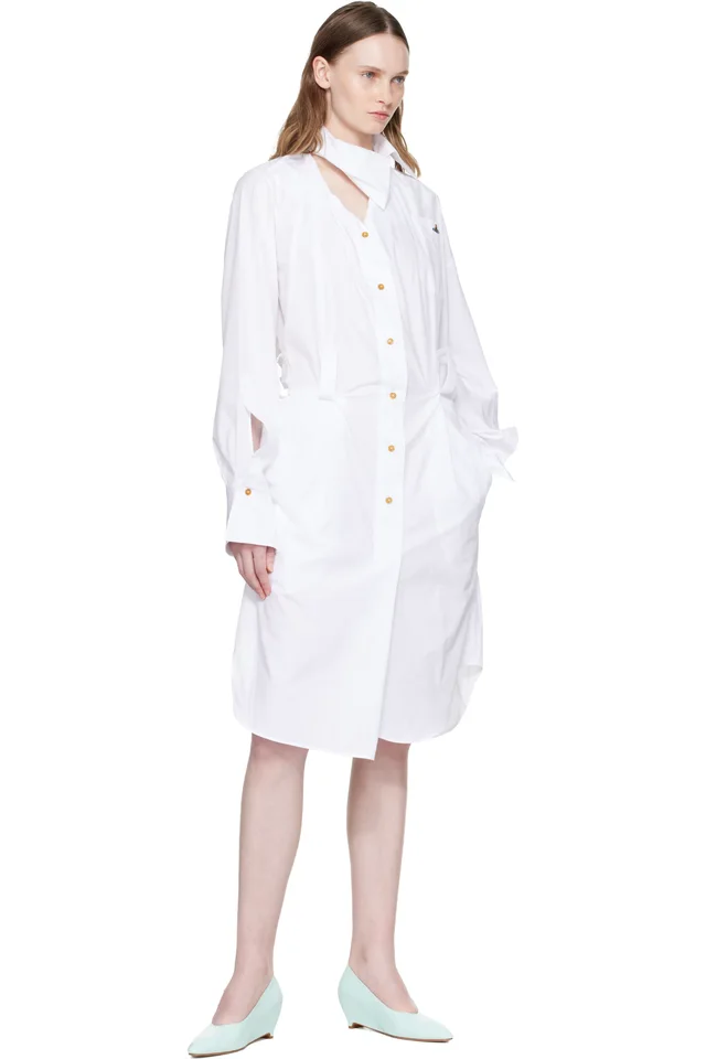 Vivienne Westwood White Drunken Shirt Midi Dress, photo 4 of 4 from SSENSE