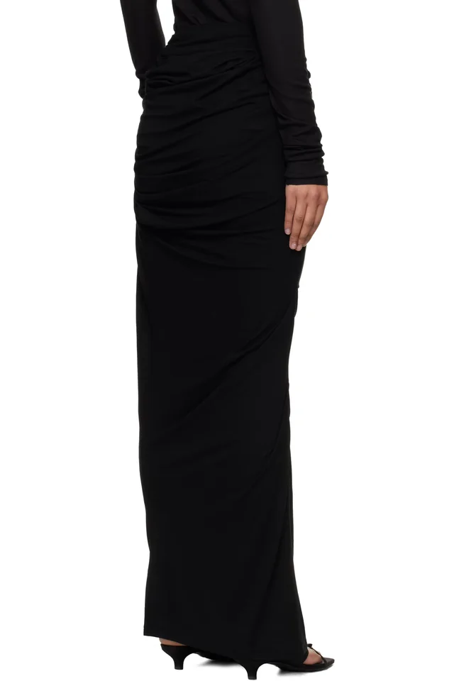 Entire Studios Black Drape Maxi Skirt, photo 3 of 4 from SSENSE