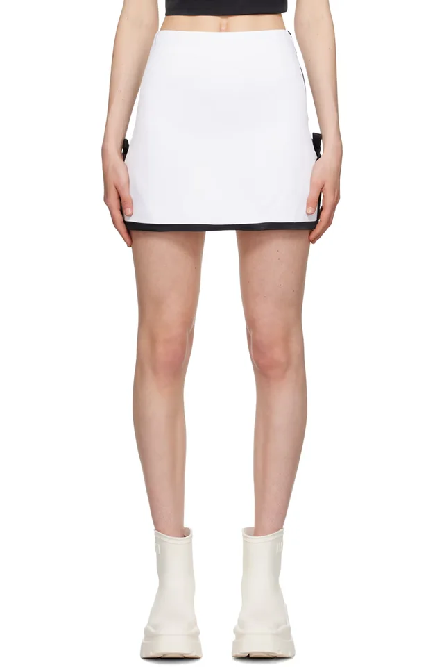 MSGM White Bow Miniskirt, image 1 of 1 from SSENSE