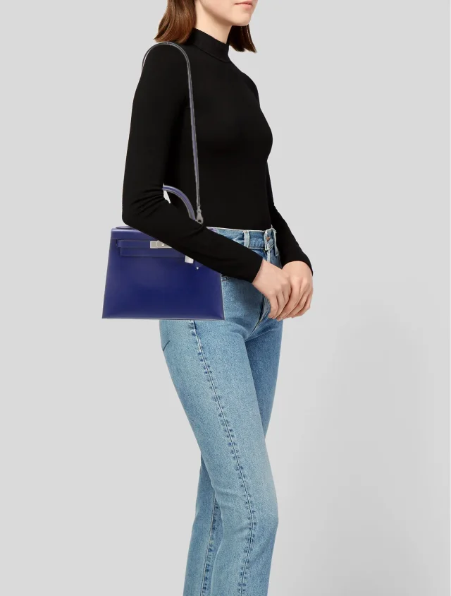 Hermès Top Handle handbags in blue Epsom leather from The RealReal, photo 2 of 6