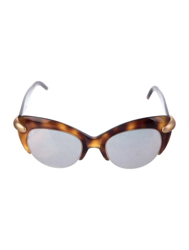 Pomellato Cat-Eye Mirrored Sunglasses in red|brown from The RealReal