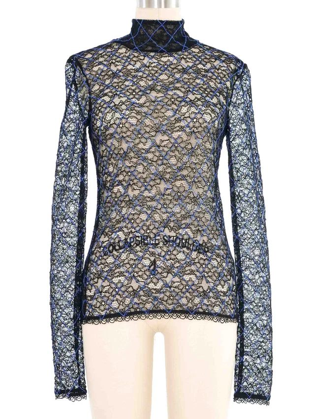 Chanel Embroidered Lace Turtleneck from Arcade Vintage