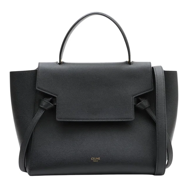 Celine Belt Bag Micro, black in Black Leather from VINTAGE QOO TOKYO