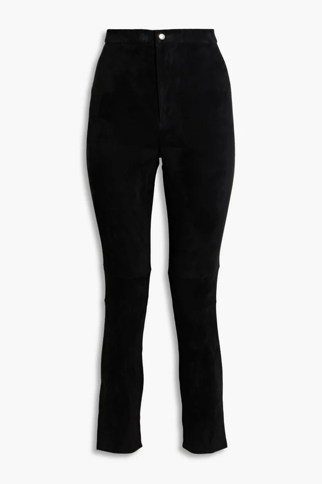 Isabel Marant Ajuliko Slim-Leg Suede Pants in Black from THE OUTNET, photo 1 of 1