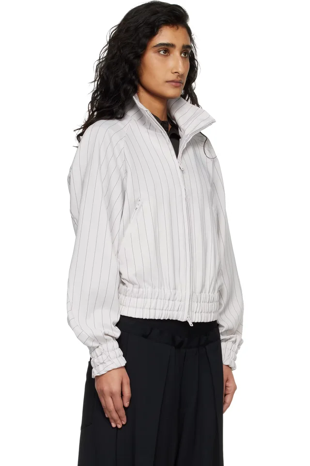 Y-3 Off-White Pinstripe Sport Uniform Jacket, photo 2 of 2 from SSENSE