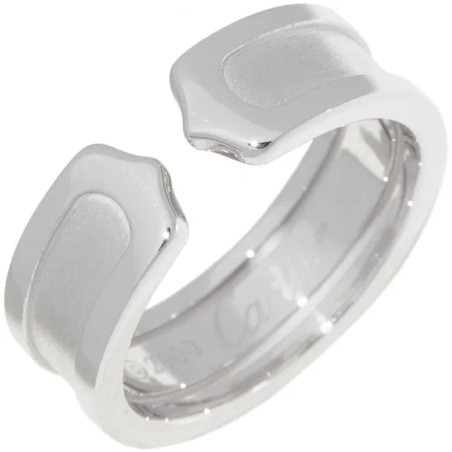 Cartier C2 Au750 White Gold Ring Size 50 in White from LuxUness