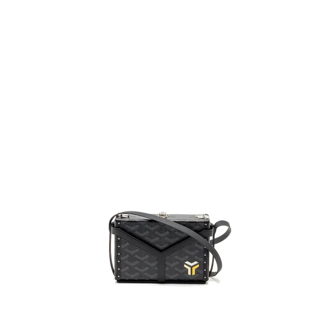 Goyard Minaudiere Trunk Bag Goyardine Canvas Black SHW in Black Canvas from EMIER