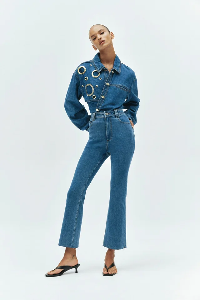 AJE Harley Bootleg Crop Jean in Blue from Aje, photo 1 of 1