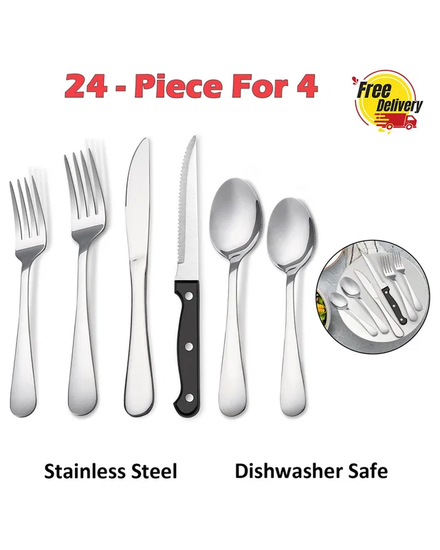 Koomade 24pc Stainless Steel Flatware Set, image 1 of 1 from Rue La La