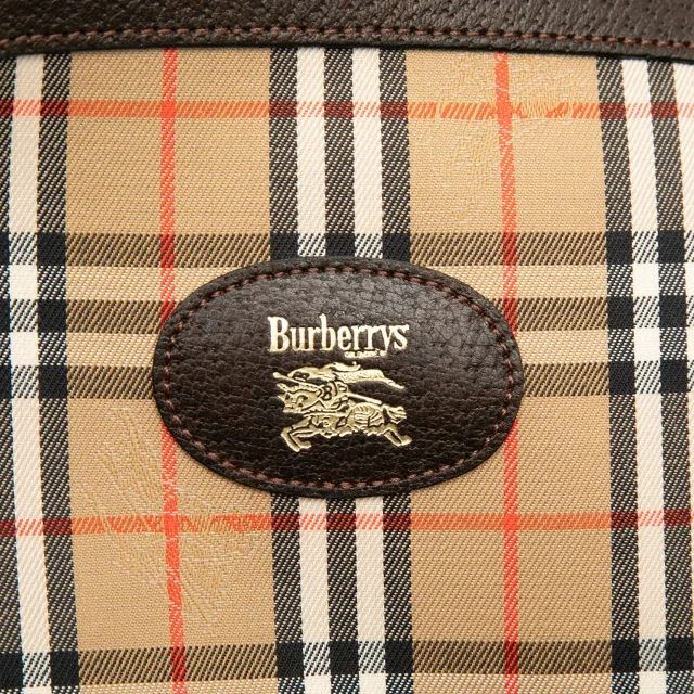 Beige Burberry Haymarket Check Canvas Clutch in Beige Canvas from Designer Revival, photo 5 of 6