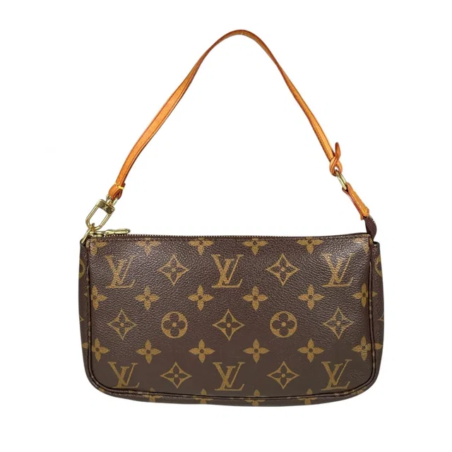 Louis Vuitton Pochette Accessoires Handbag Monogram Canvas Brown in Brown Coated canvas from The Reluxe