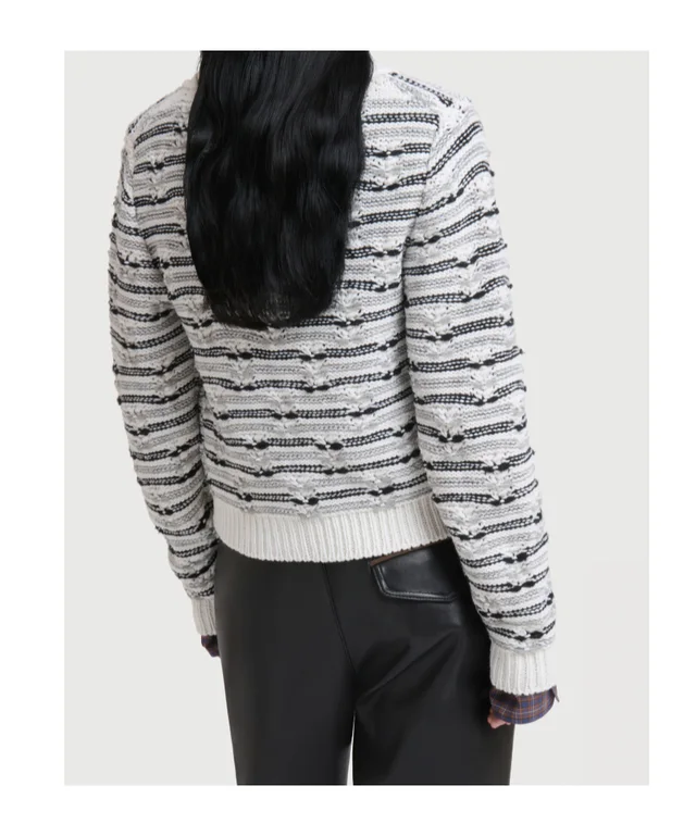 Marni White and blue mixed stitch wool cardigan, photo 4 of 4 from SENSER