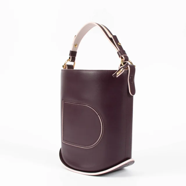 Delvaux Prune/Pink Box Calf Pin Mini Bucket Bag in Pink Box leather from Labellov, photo 3 of 6