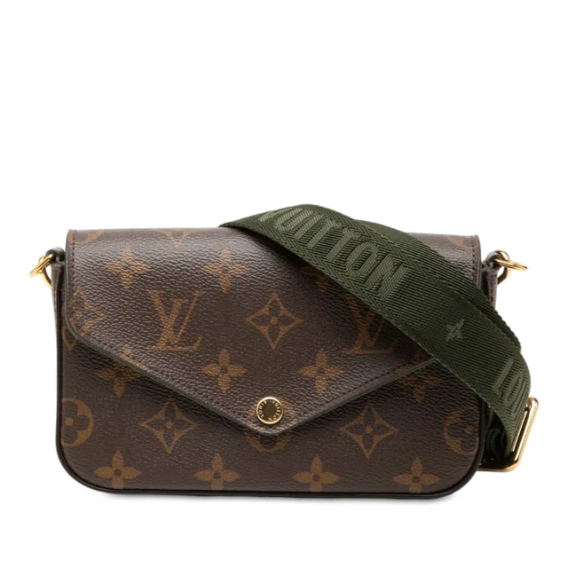 Brown Louis Vuitton Monogram Felicie Strap And Go Crossbody Bag in Brown Coated canvas from Designer Revival