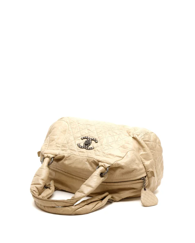 Chanel CC Quilted Aged Coco Rider Bowling Bag in Leather from A Retro Tale, photo 4 of 11