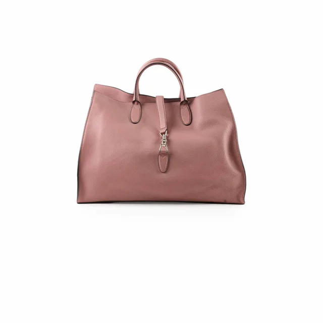 Gucci Large Jackie Soft Tote Dark Rose in Pink Leather from The Purse Affair
