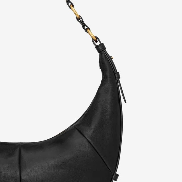 Saint Laurent Lambskin Leather Hobo Bag — Black in Black Lambskin from HEWI