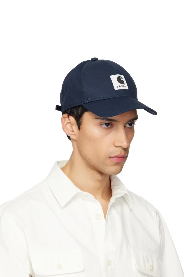 sacai Navy Carhartt WIP Edition Duck Cap, photo 2 of 3 from SSENSE