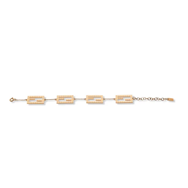 Fendi Metal Baguette Bracelet in Gold Tone from Blue Spinach