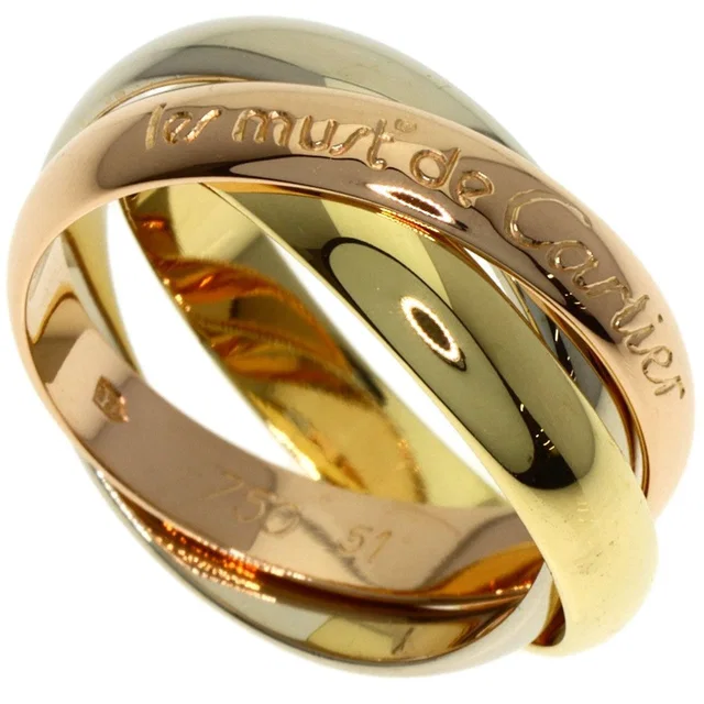 Cartier Trinity 51 Ring 18K Yellow Gold White Pink in White from The Reluxe