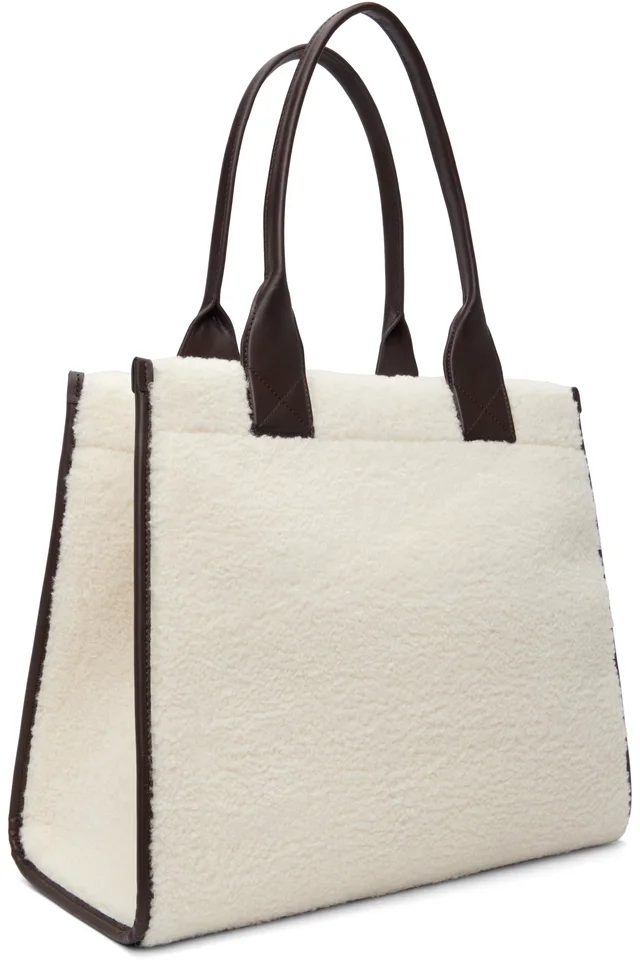 GANNI Off-White Faux-Shearling XXL Tote, photo 3 of 4 from SSENSE