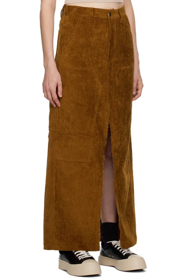 Meryll Rogge Brown Vented Midi Skirt, photo 2 of 2 from SSENSE