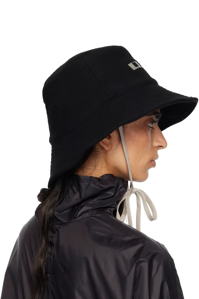 Rick Owens DRKSHDW Black Concordians Gilligan Bucket Hat, photo 3 of 3 from SSENSE