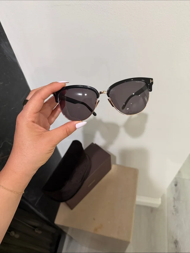 Tom Ford Cat-Eye Sunglasses With Dark Lenses in black|gold from Poshmark, photo 2 of 6