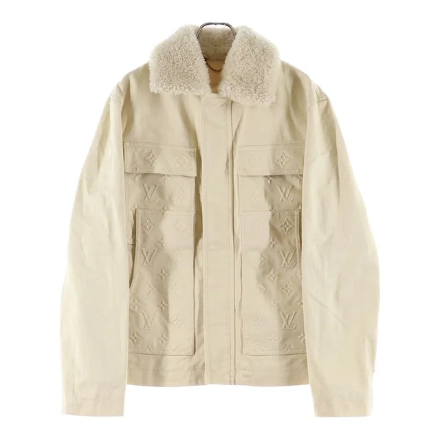 Louis Vuitton Monogram Workwear Fleece Denim Jacket Beige in Beige Denim from The Reluxe