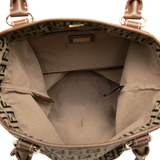 Beige Fendi Zucchino Canvas Chef Front Pocket Shopping Tote in Beige Canvas from Designer Revival, photo 2 of 2