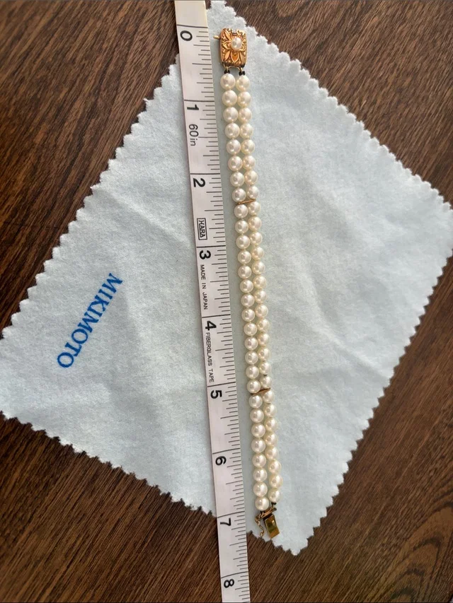 Mikimoto Double Strand Pearl Bracelet With 18k Gold Clasp in gold|white from Poshmark