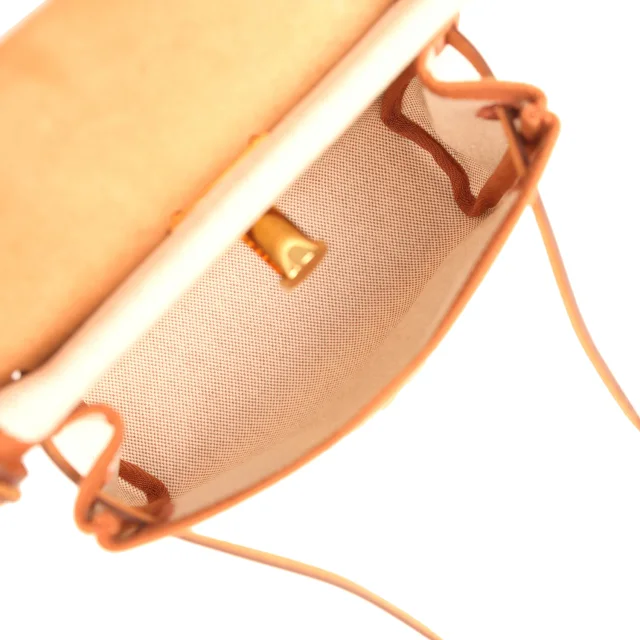 Hermès Herbag Zip 20 Mini Ecru and Beige Toile H Canvas and Fauve Vache Hunter Gold Hardware in Beige Canvas from Madison Avenue Couture, photo 11 of 11