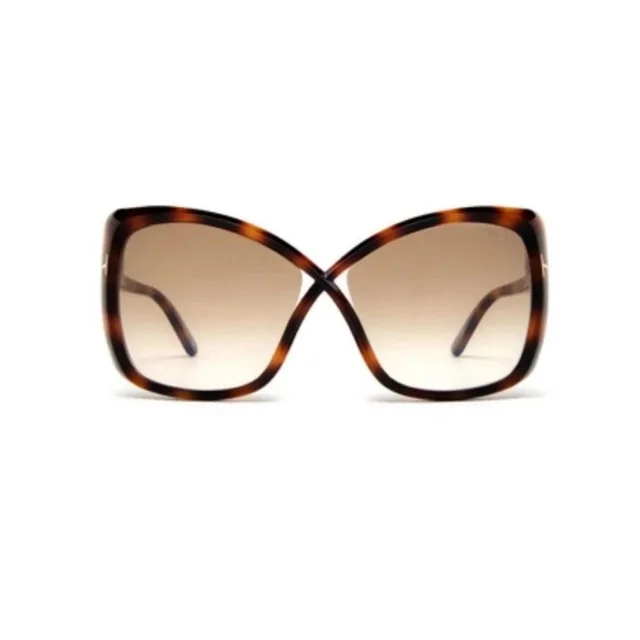Tom Ford Women's Sunglasses - Brown in red|brown from Depop, photo 2 of 4