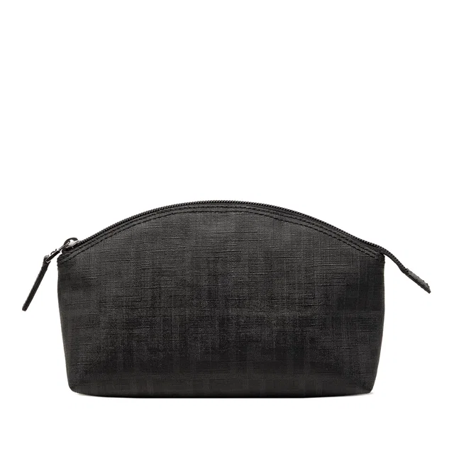 Black Fendi Zucca Coated Canvas Cosmetic Pouch in Black Coated canvas from Designer Revival