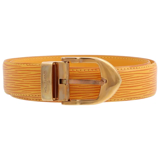 Louis Vuitton Epi Ceinture Belt, Tassili Yellow, made in 2004 in Yellow Leather from VINTAGE QOO TOKYO