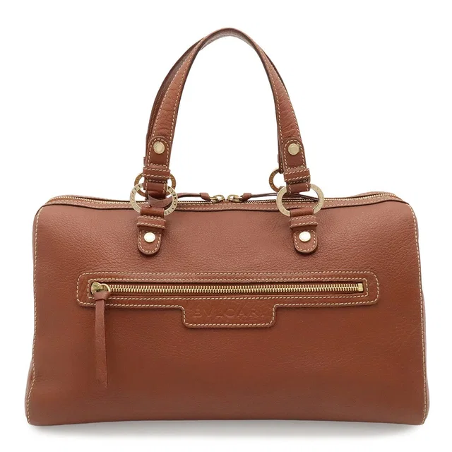 Bvlgari Maxi Letter Logomania Leather Handbag in Leather from LuxUness