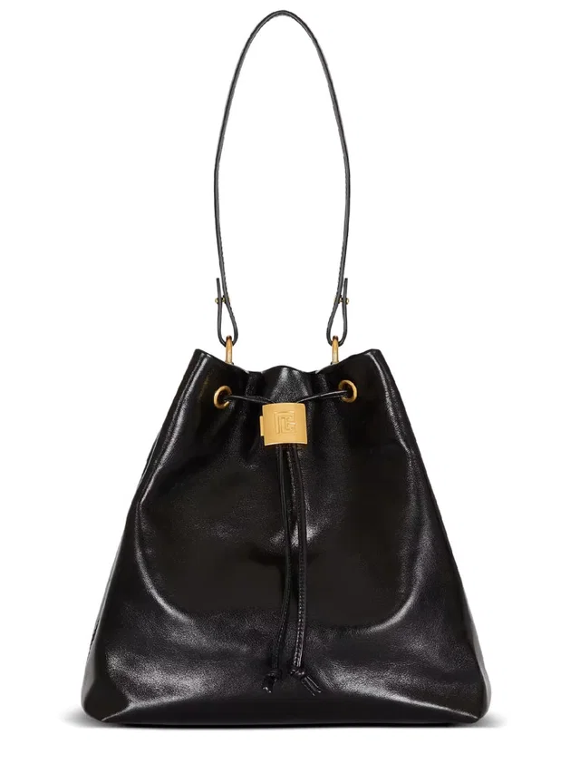 Balmain Shoulder Bag — Black Calf Leather in Black Calfskin from HEWI