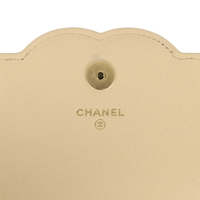 Chanel "Neo Filigree" Wallet on Chain WOC Beige, Black Grained Calfskin Gold Hardware in Black Caviar leather from Madison Avenue Couture, photo 8 of 9