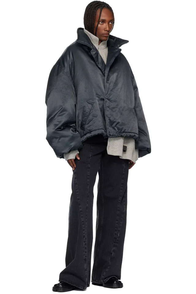 MM6 Maison Margiela Gray Fisherman Knit Arm Warmers, photo 3 of 3 from SSENSE